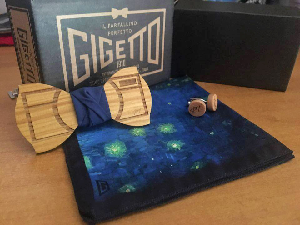 papillon legno gemelli van gogh personalizzato gigetto
