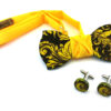 papillon legno gemelli foglia barocco giallo