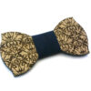 gigetto papillon in legno damascato blu scamosciato