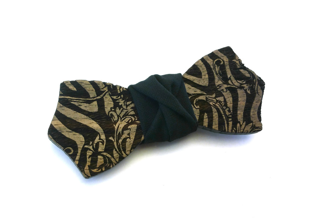 gigetto papillon in legno noce zebrato nero