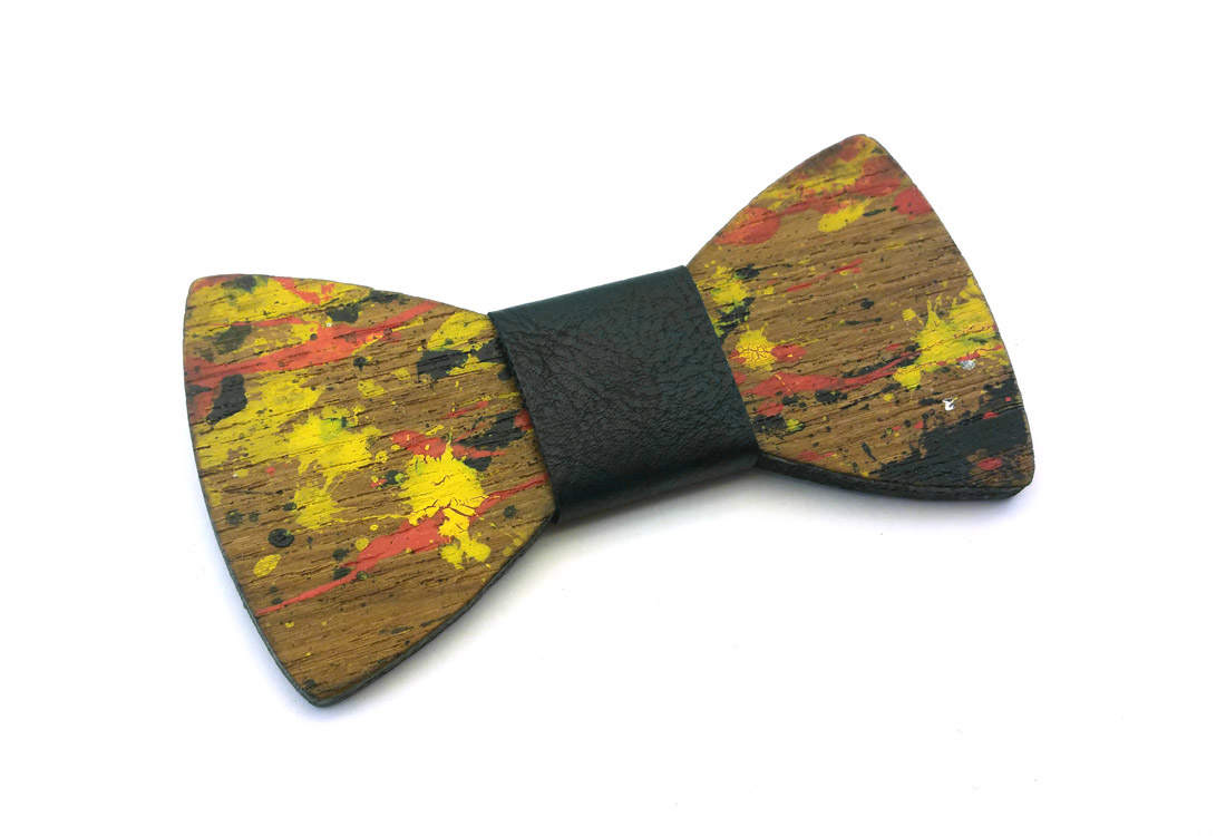 gigetto papillon legno action painting classico rosso giallo nero