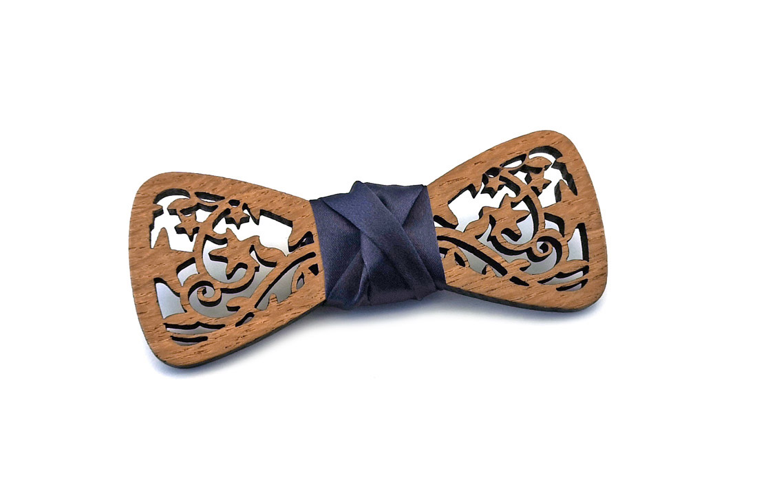 gigetto1910 papillon legno traforato stelle raso blu