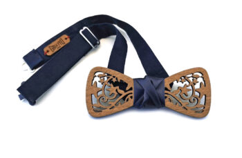 gigetto1910 papillon legno traforato stelle raso blu