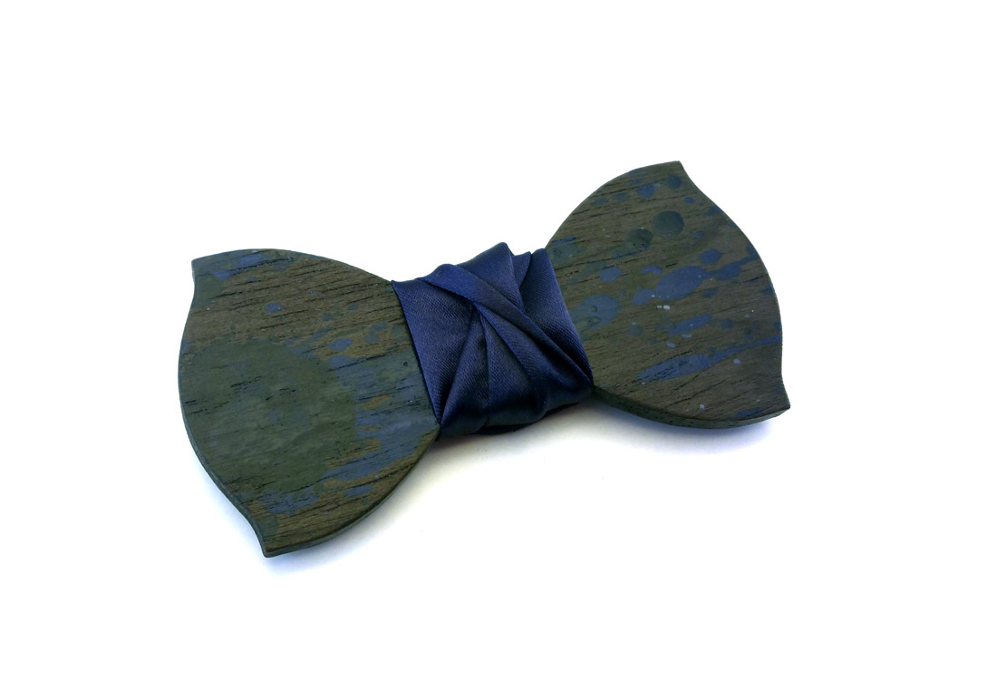 papillon in legno action painting blu gigetto2