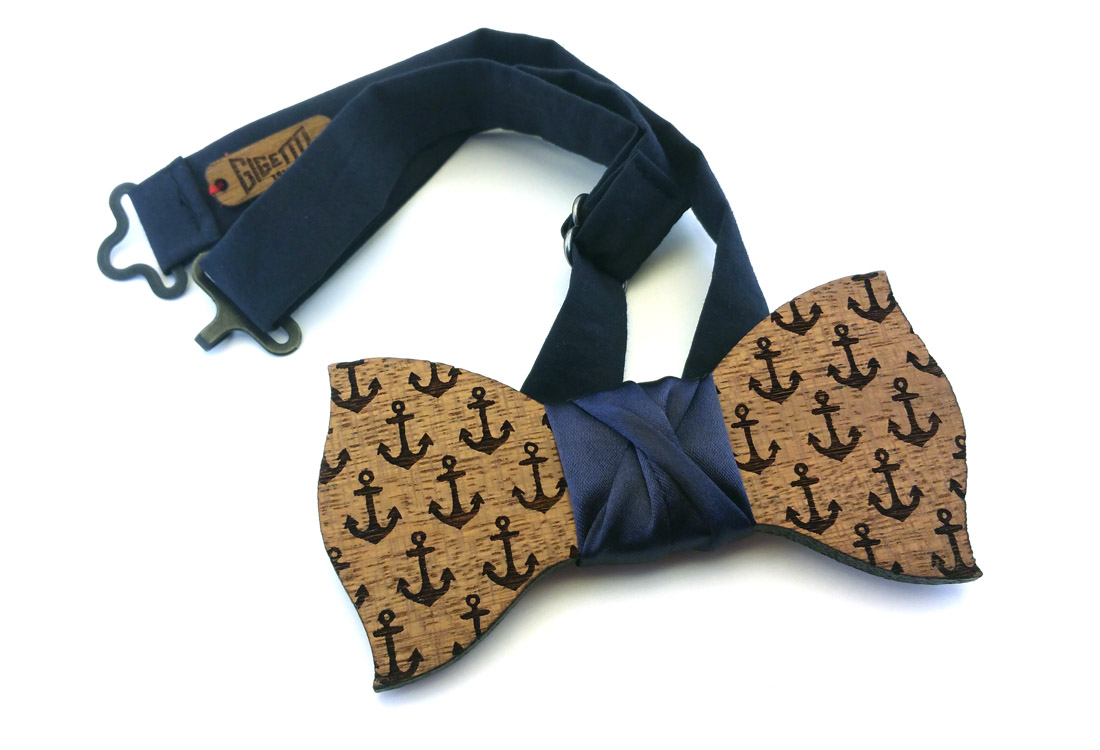 papillon in legno ancore blu gigetto papillon in legno ancore blu gigetto
