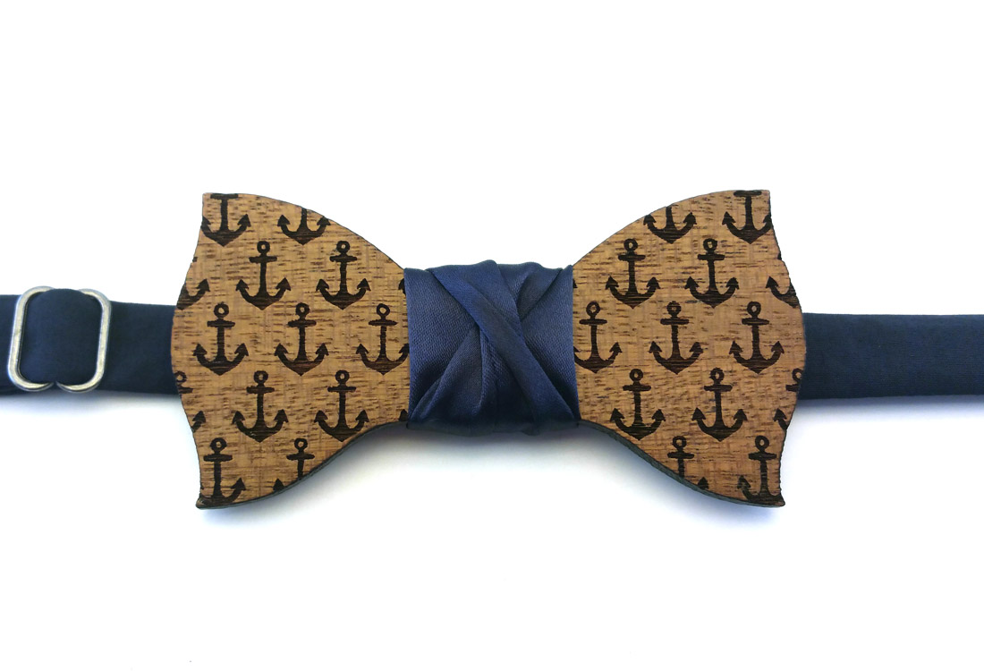 papillon in legno ancore blu gigetto1 papillon in legno ancore blu gigetto