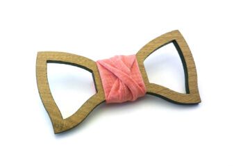 papillon in legno bucato rosa gigetto