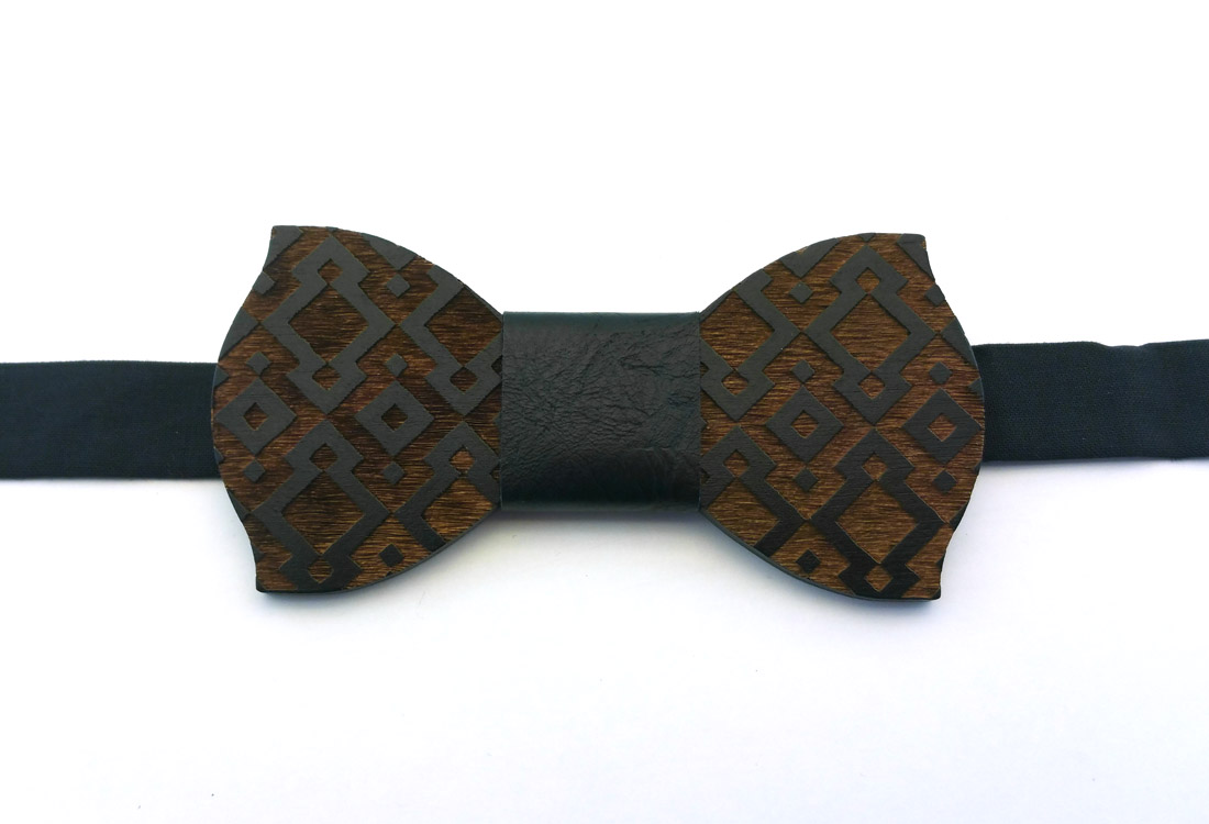 papillon in legno rombi nero gigetto