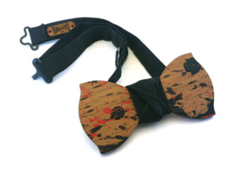 papillon in legno schizzi rosso nero gigetto