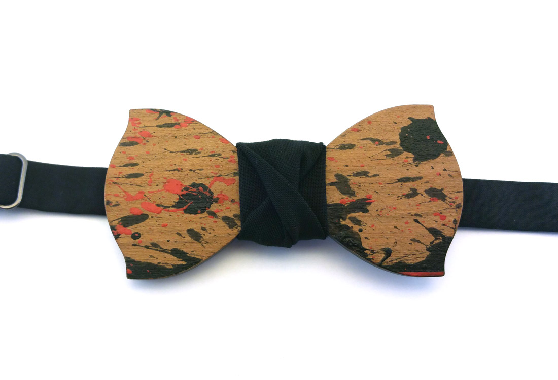 papillon in legno schizzi rosso nero gigetto papillon in legno schizzi rosso nero gigetto