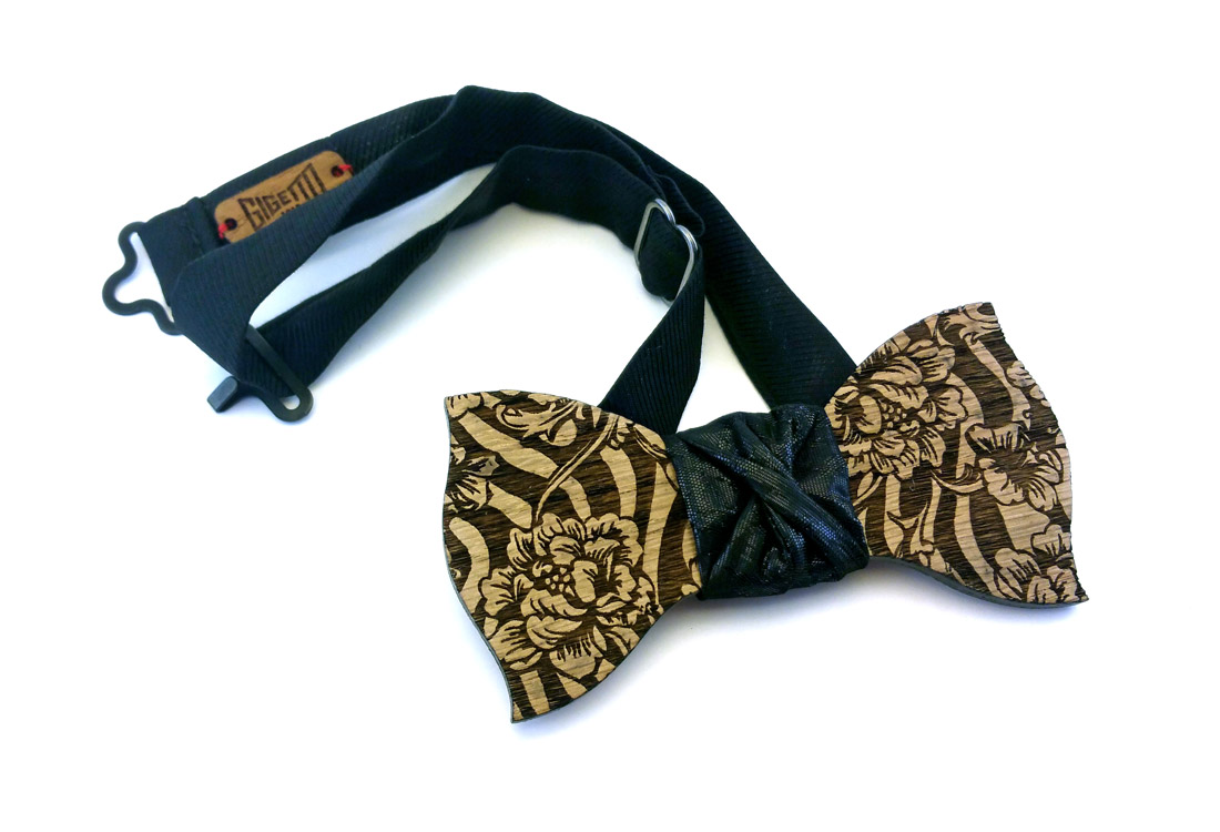 papillon in legno zebrati fiori nero gigetto papillon in legno zebrati fiori nero gigetto