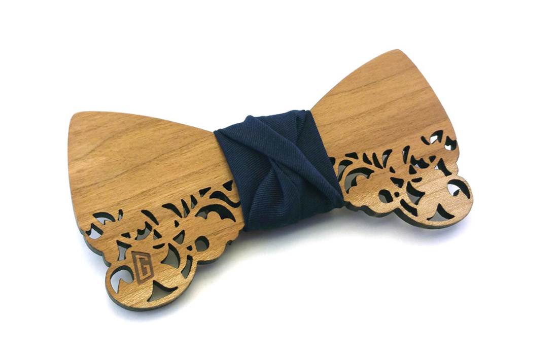 papillon legno ciliegio barocco blu gigetto