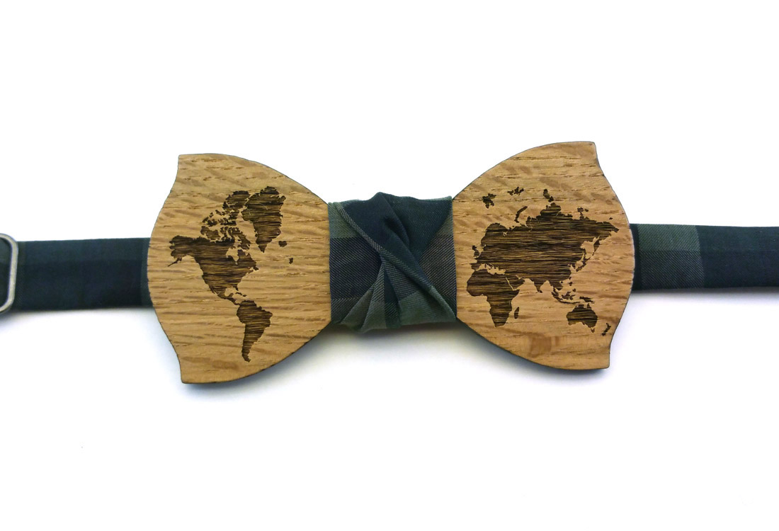 papillon legno mappamondo verde gigetto
