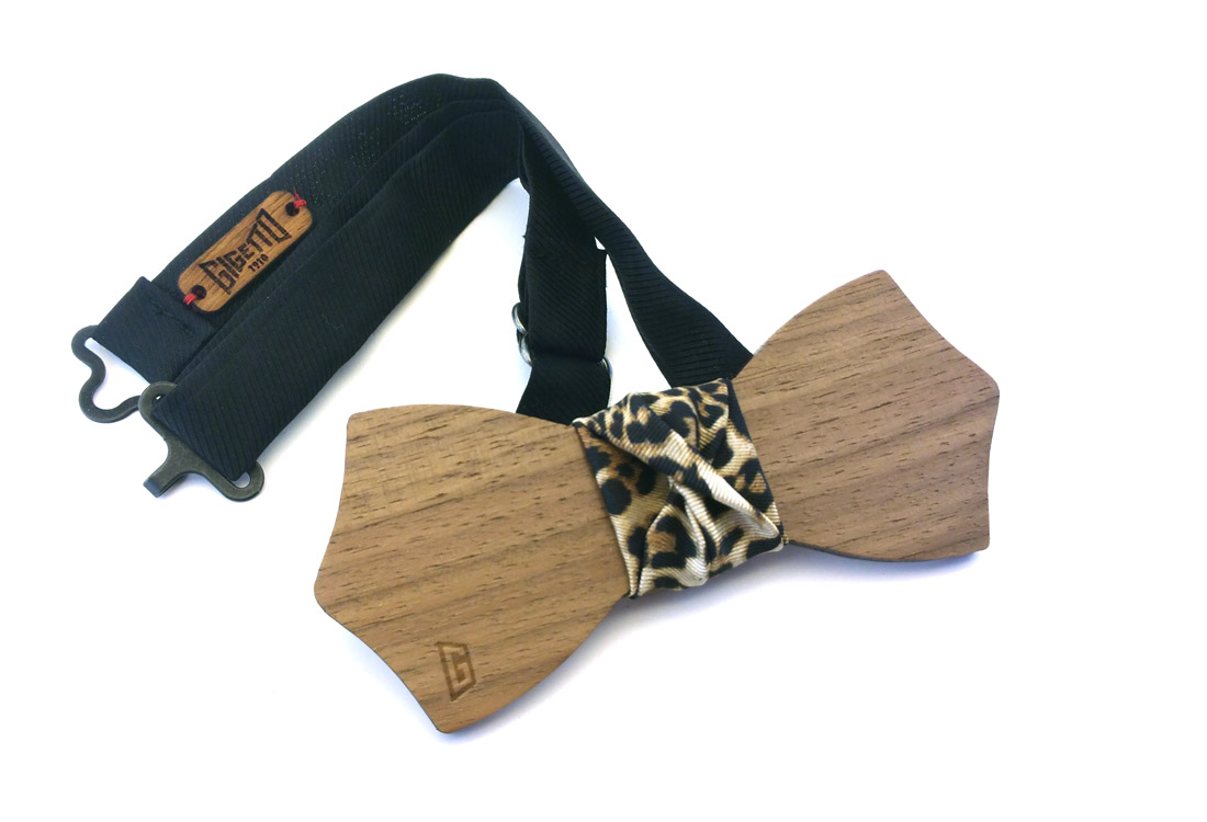 papillon legno noce leopardato gigetto