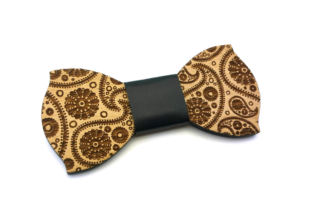 papillon legno paisley nero gigetto