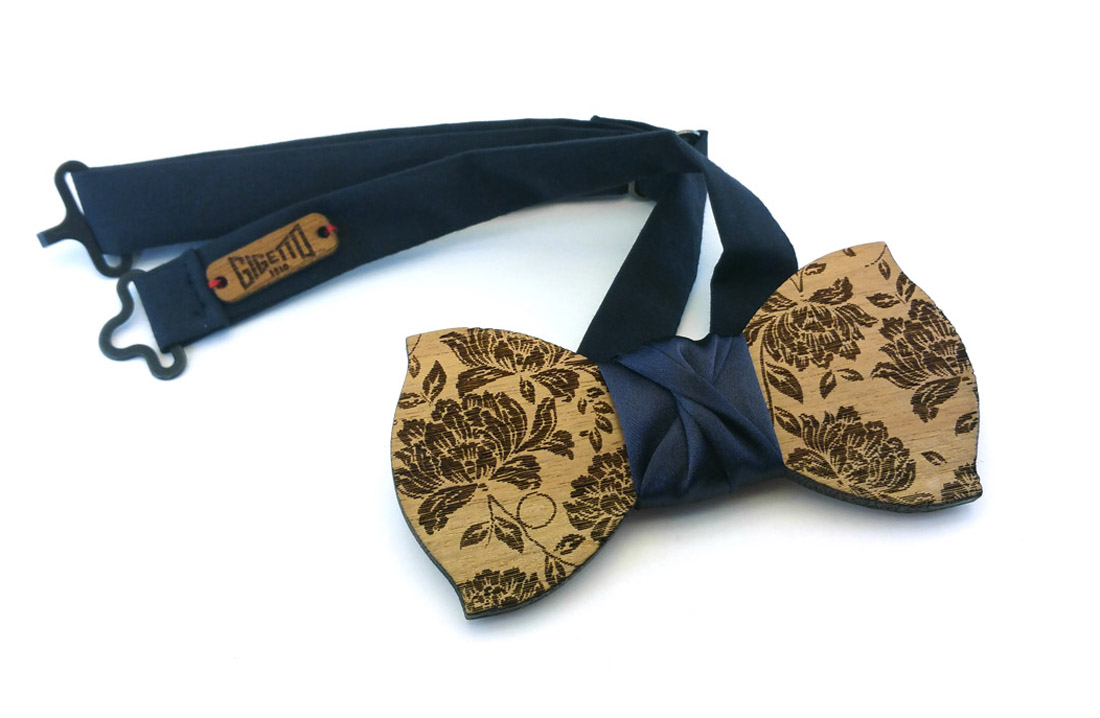 papillon legno peonie raso blu gigetto papillon legno peonie raso blu gigetto