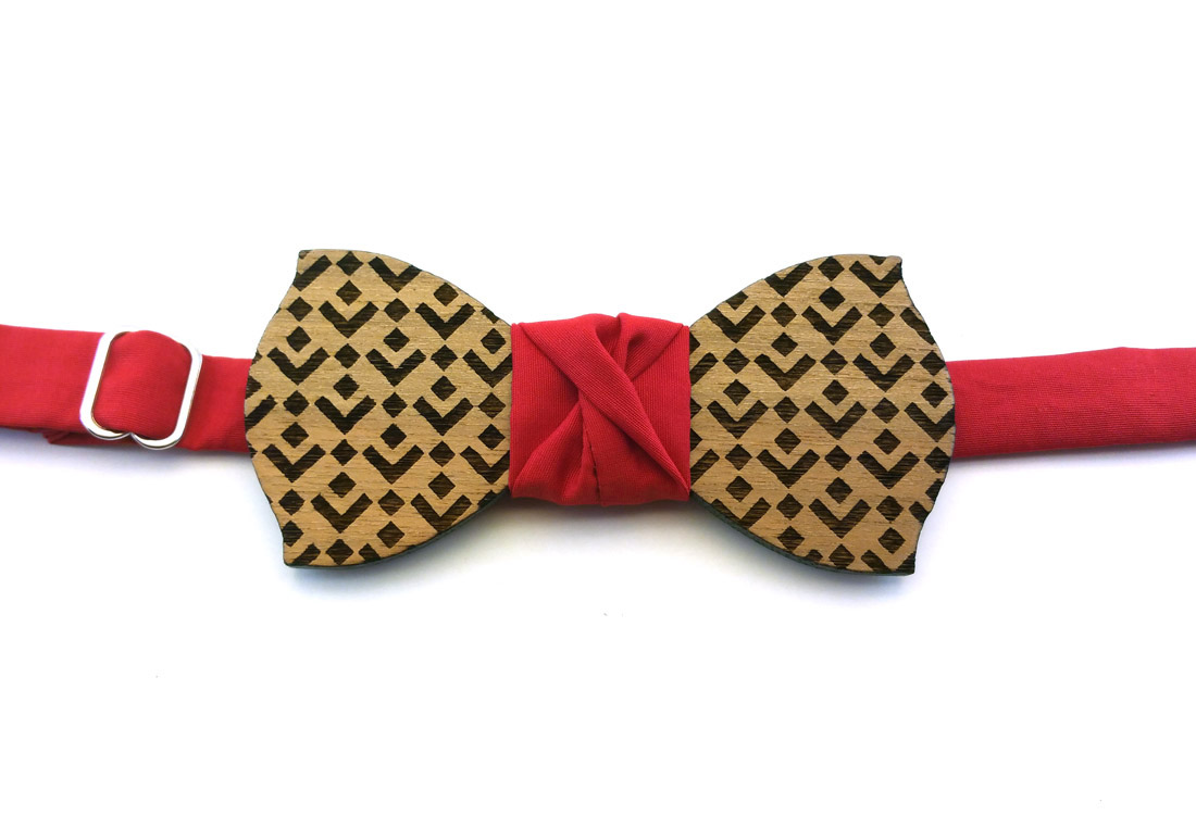papillon legno quadrati rosso gigetto