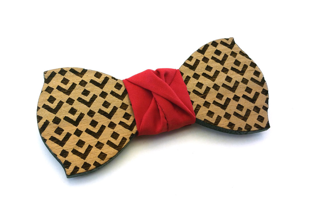 papillon legno quadrati rosso gigetto