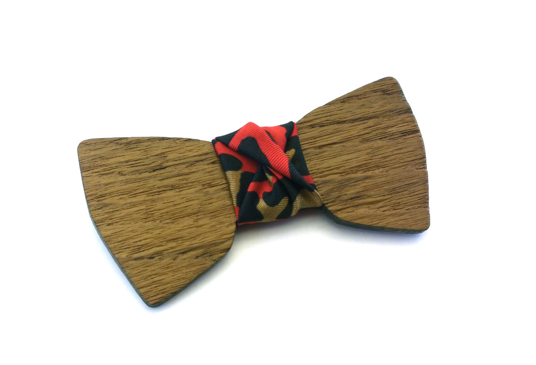 papillon legno teak leopardato gigetto