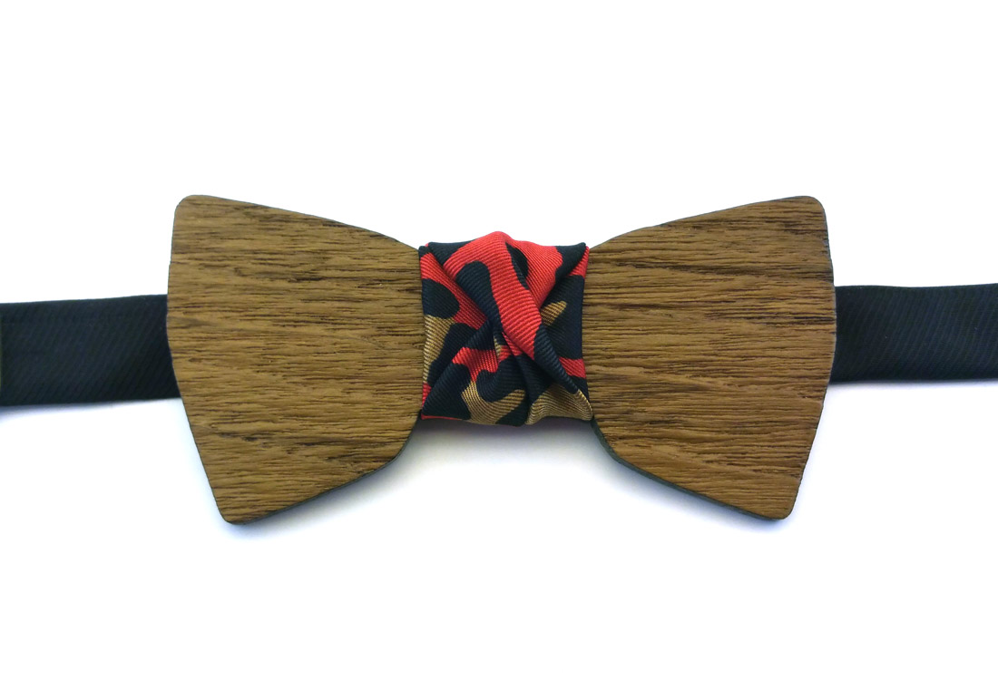 papillon legno teak leopardato gigetto