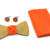 papillon legno gemelli fazzoletto taschino arancione gigetto
