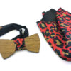 papillon legno fazzoletto taschino maculato rosso gigetto