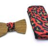 papillon legno fazzoletto taschino maculato rosso gigetto