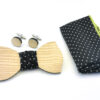 papillon legno gemelli fazzoletto taschino nero gigetto