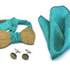 papillon legno gemelli fazzoletto taschino verde gigetto