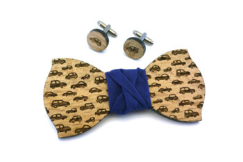 papillon gemelli legno automobili blu Gigetto