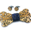 papillon gemelli legno barocco ciliegio blu Gigetto