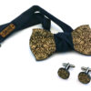 papillon gemelli legno damascato blu Gigetto