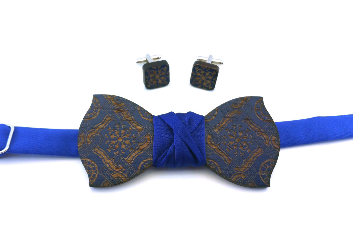 papillon gemelli legno maiolica blu Gigetto cerimonia matrimonio
