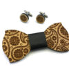 papillon gemelli legno paisley nero Gigetto