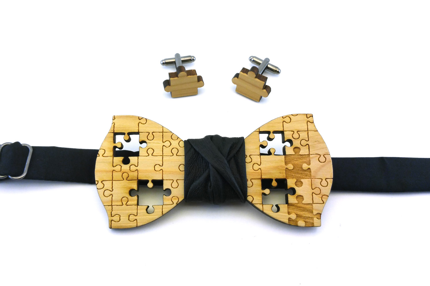 papillon gemelli legno puzzle nero Gigetto