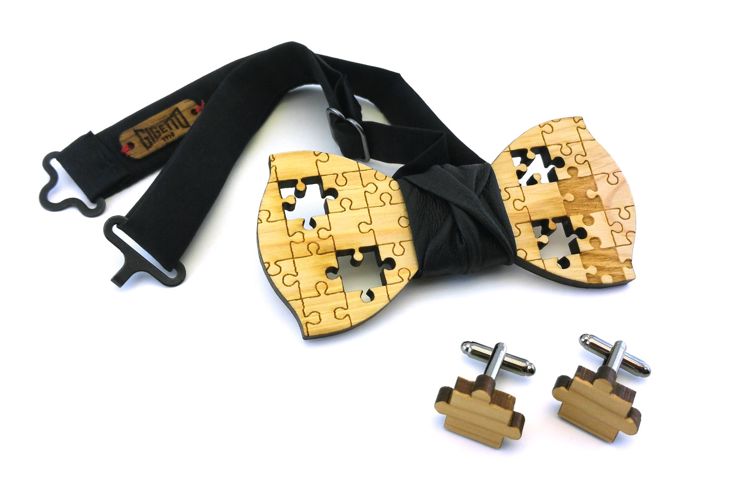 papillon gemelli legno puzzle nero Gigetto
