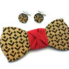 papillon gemelli legno rombi rosso Gigetto