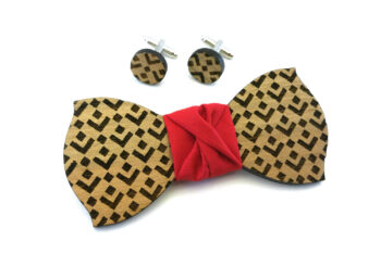 papillon gemelli legno rombi rosso Gigetto