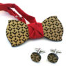 papillon gemelli legno rombi rosso Gigetto