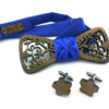 papillon gemelli legno traforato stelle blu Gigetto