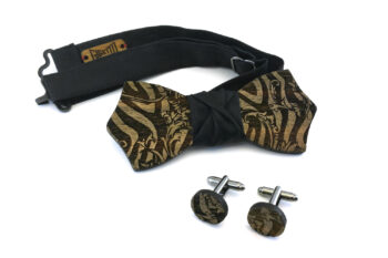 papillon gemelli legno zebrato nero Gigetto