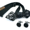 papillon in legno gemelli nero uomo barocco gioiello elegante matrimonio gigetto