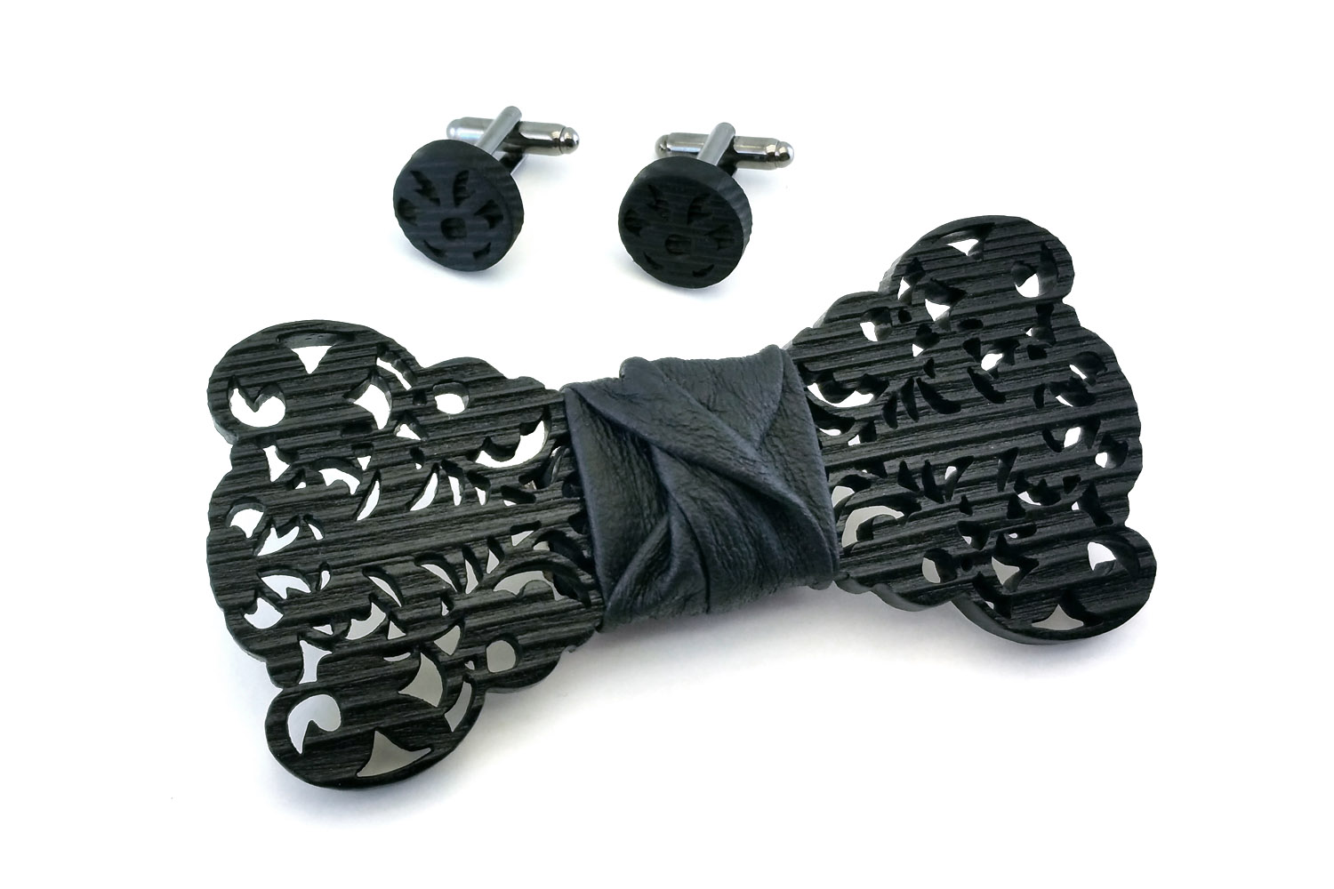 papillon in legno gemelli nero uomo barocco traforato elegante matrimonio gigetto