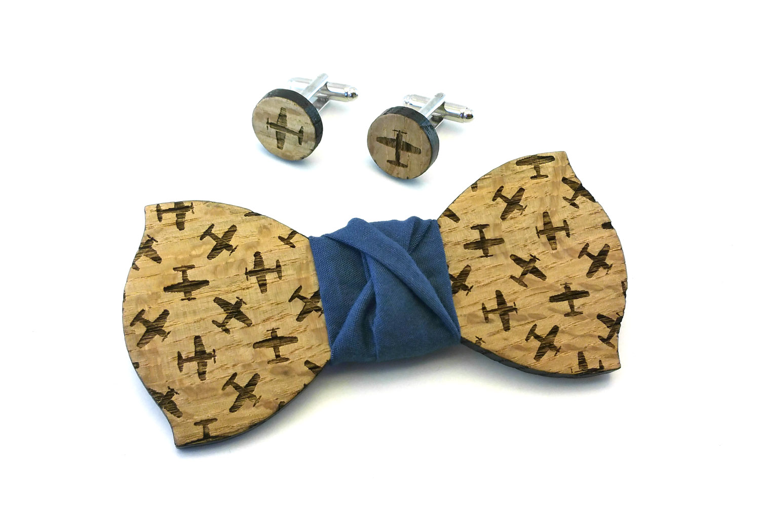 papillon legno gemelli aeroplani blu Gigetto