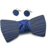 papillon legno gemelli elegante blu Gigetto matrimonio cerimonia