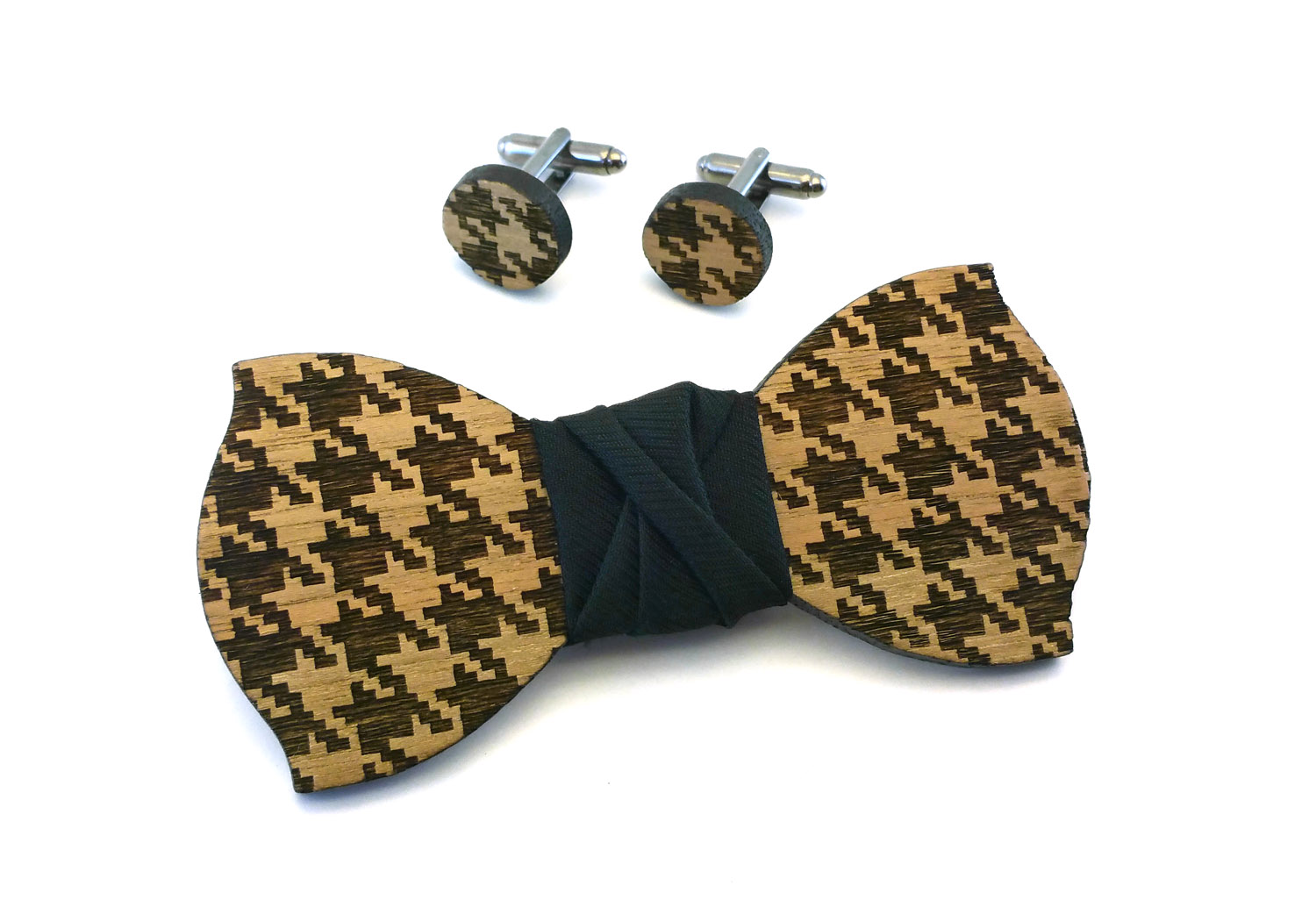 papillon legno gemelli pied de poul nero Gigetto