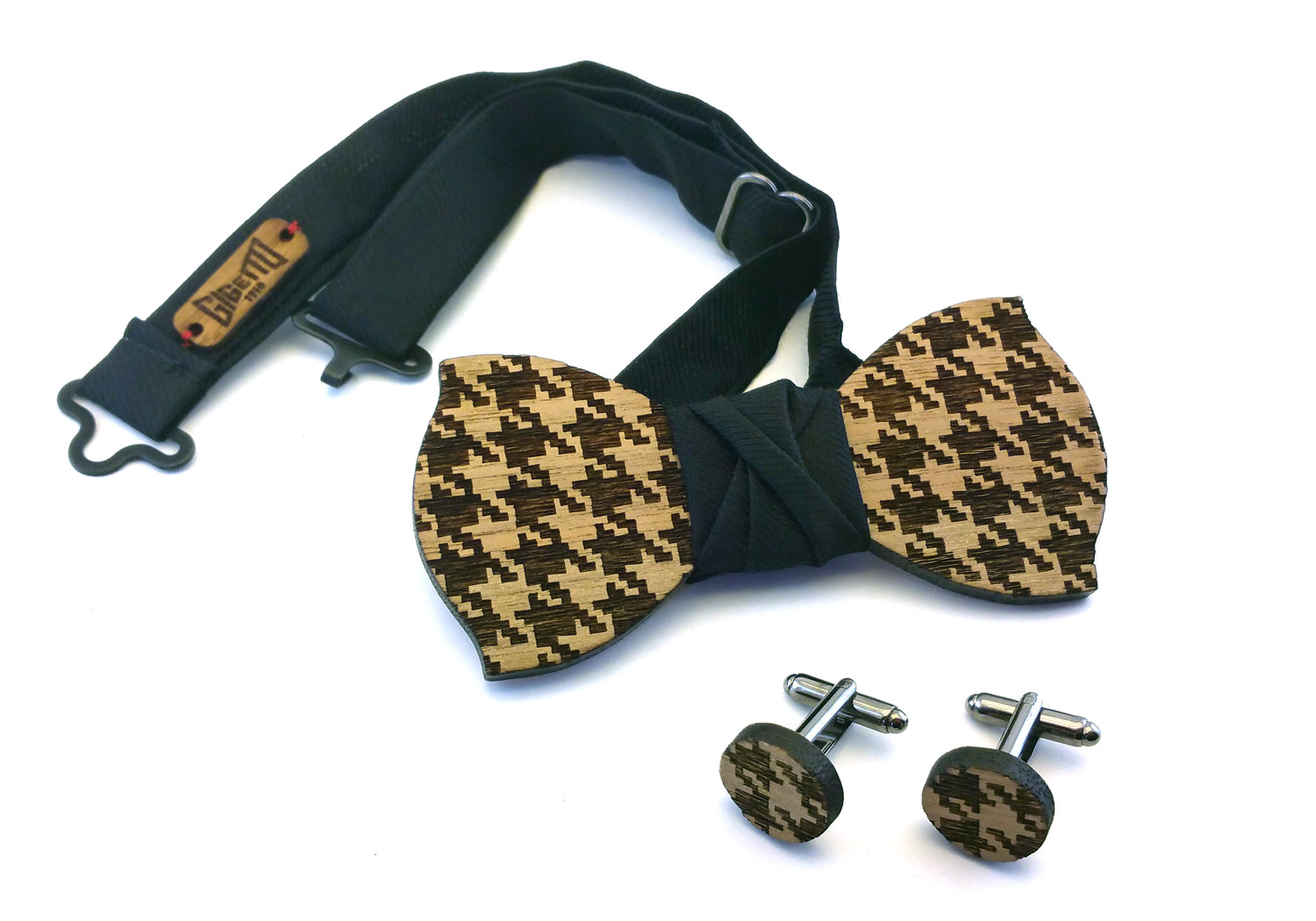 papillon legno gemelli pied de poul nero Gigetto