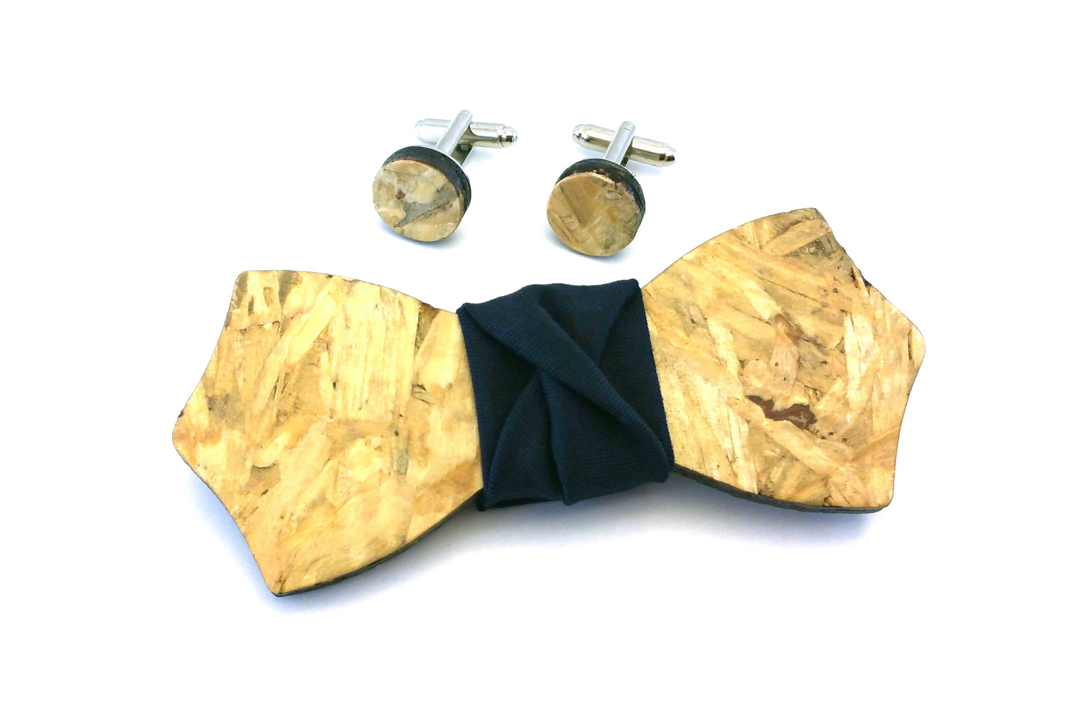 papillon legno gemelli riciclato blu