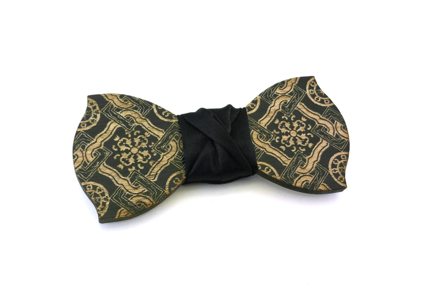 papillon legno maiolica nero Gigetto