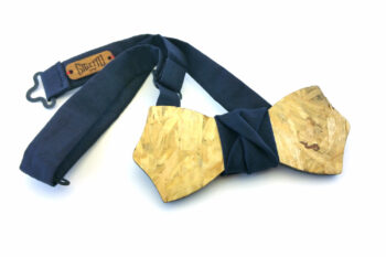 papillon legno riciclato blu